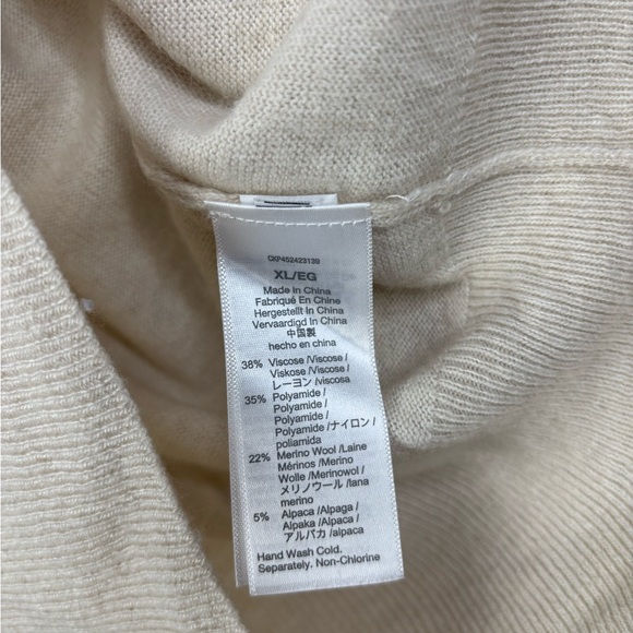 Madewell Women’s XL Cream Shirred Balloon-Sleeve Turtleneck Sweater - Picture 6 of 8